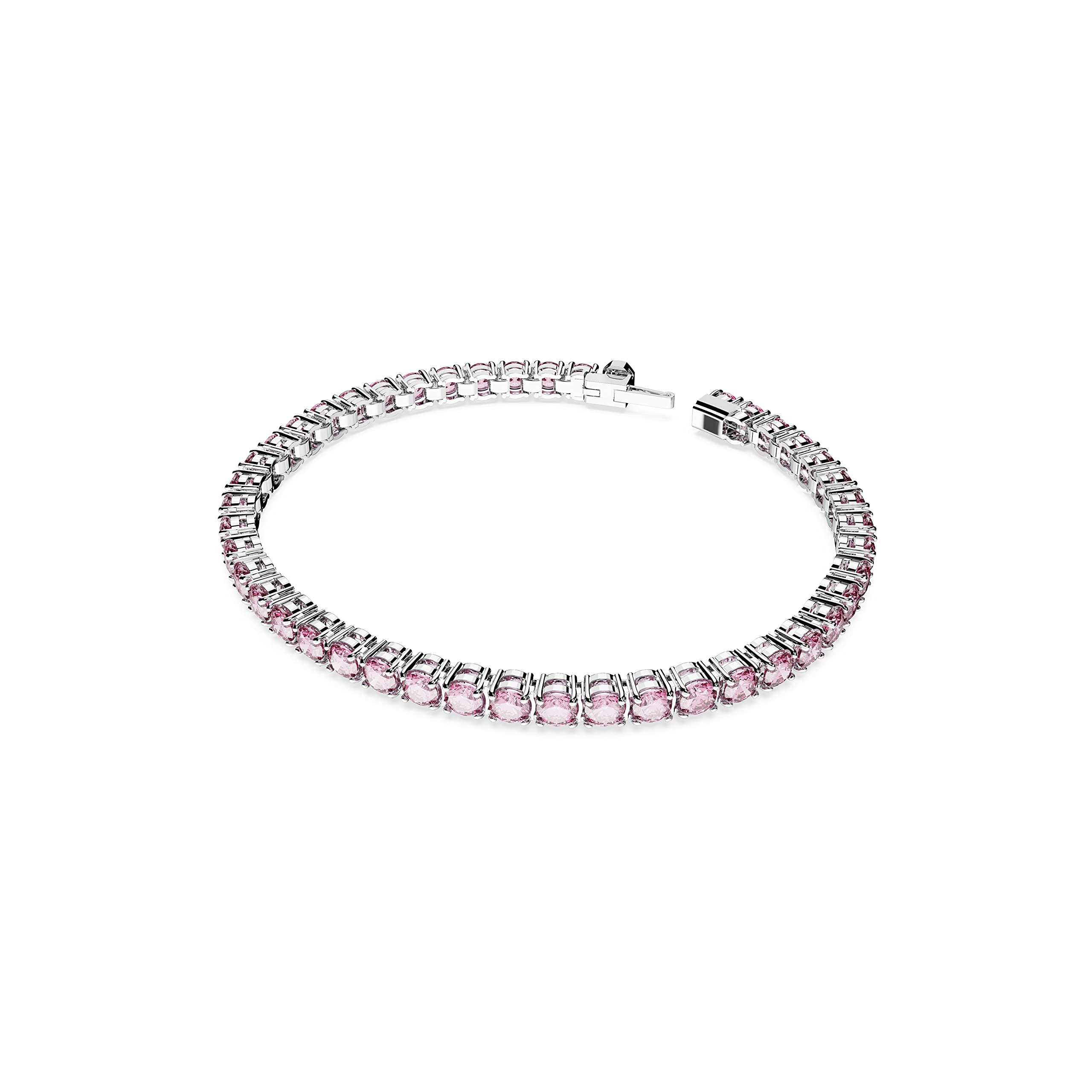 Foto 3 pulgar | Pulsera De Tenis Swarovski Matrix Con Cristales Redondos Rosas - Venta Internacional.