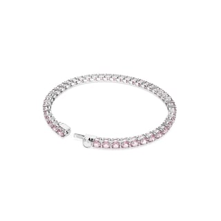 Foto 4 | Pulsera De Tenis Swarovski Matrix Con Cristales Redondos Rosas - Venta Internacional.