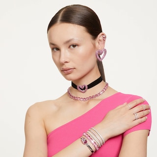 Foto 7 | Pulsera De Tenis Swarovski Matrix Con Cristales Redondos Rosas - Venta Internacional.