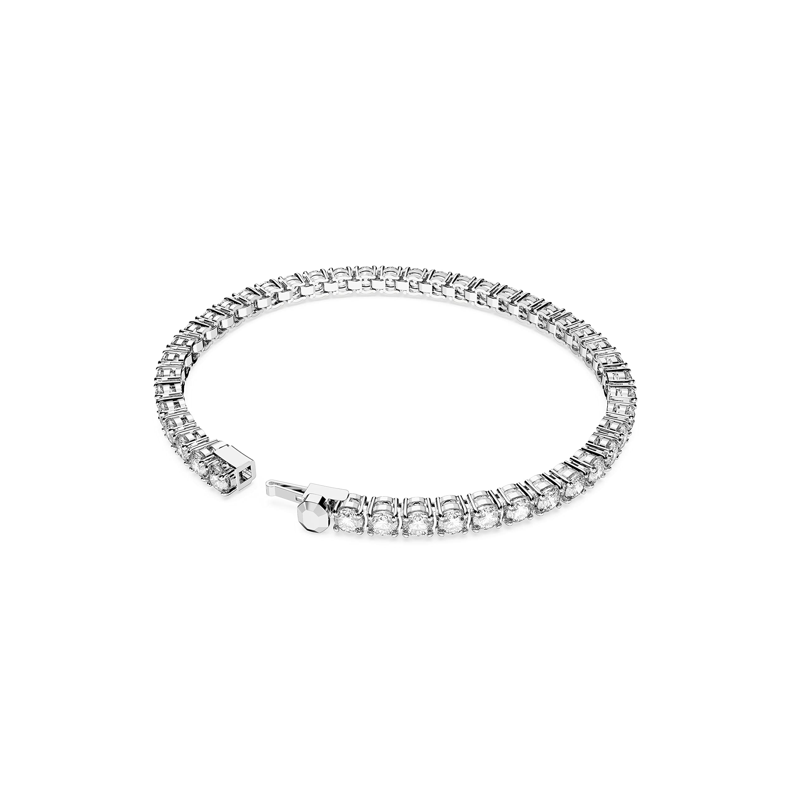 Foto 5 pulgar | Pulsera De Tenis Swarovski Matrix Con Piedras Transparentes Rhodium M - Venta Internacional.