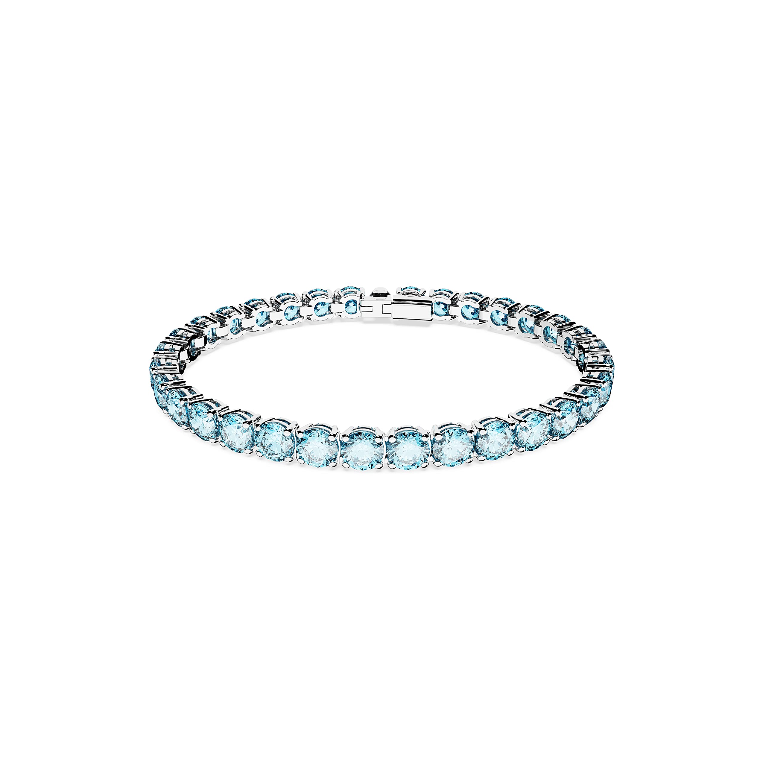 Foto 2 pulgar | Pulsera De Tenis Swarovski Matrix Con Cristal Azul Aguamarina Claro - Venta Internacional.