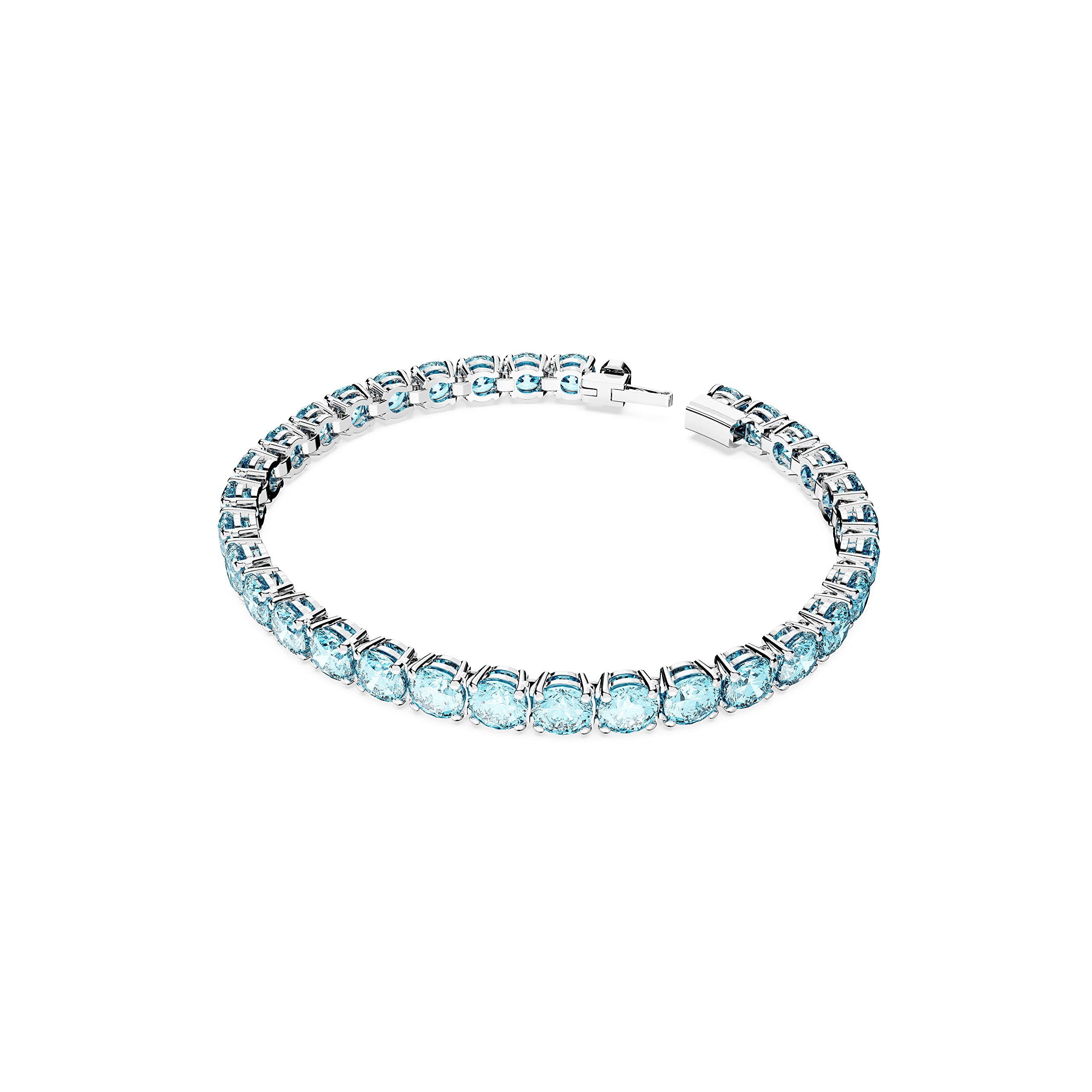 Foto 3 pulgar | Pulsera De Tenis Swarovski Matrix Con Cristal Azul Aguamarina Claro - Venta Internacional.