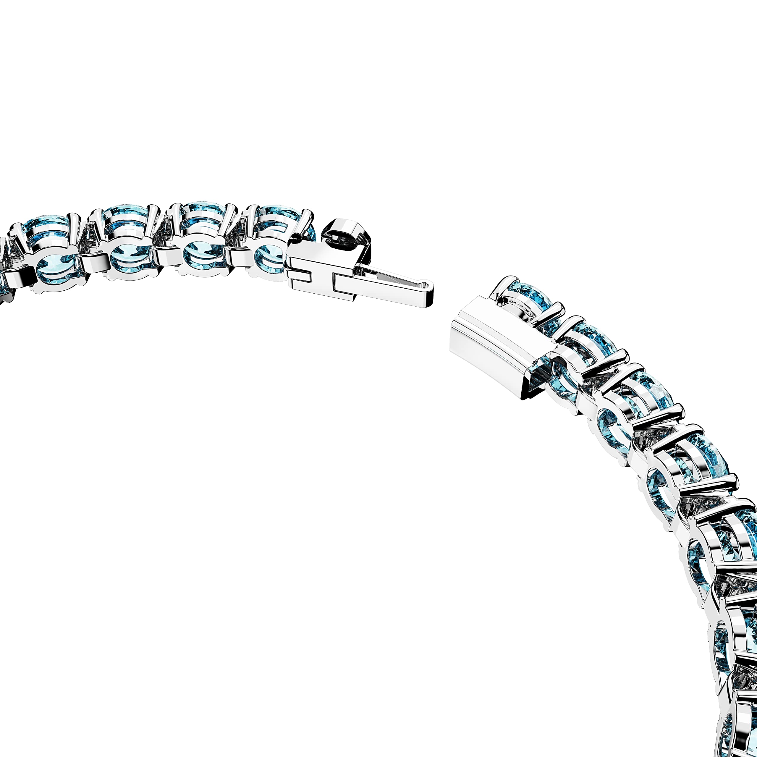 Foto 4 pulgar | Pulsera De Tenis Swarovski Matrix Con Cristal Azul Aguamarina Claro - Venta Internacional.