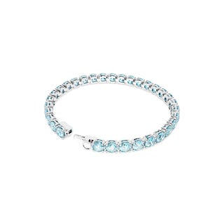 Foto 4 | Pulsera De Tenis Swarovski Matrix Con Cristal Azul Aguamarina Claro - Venta Internacional.