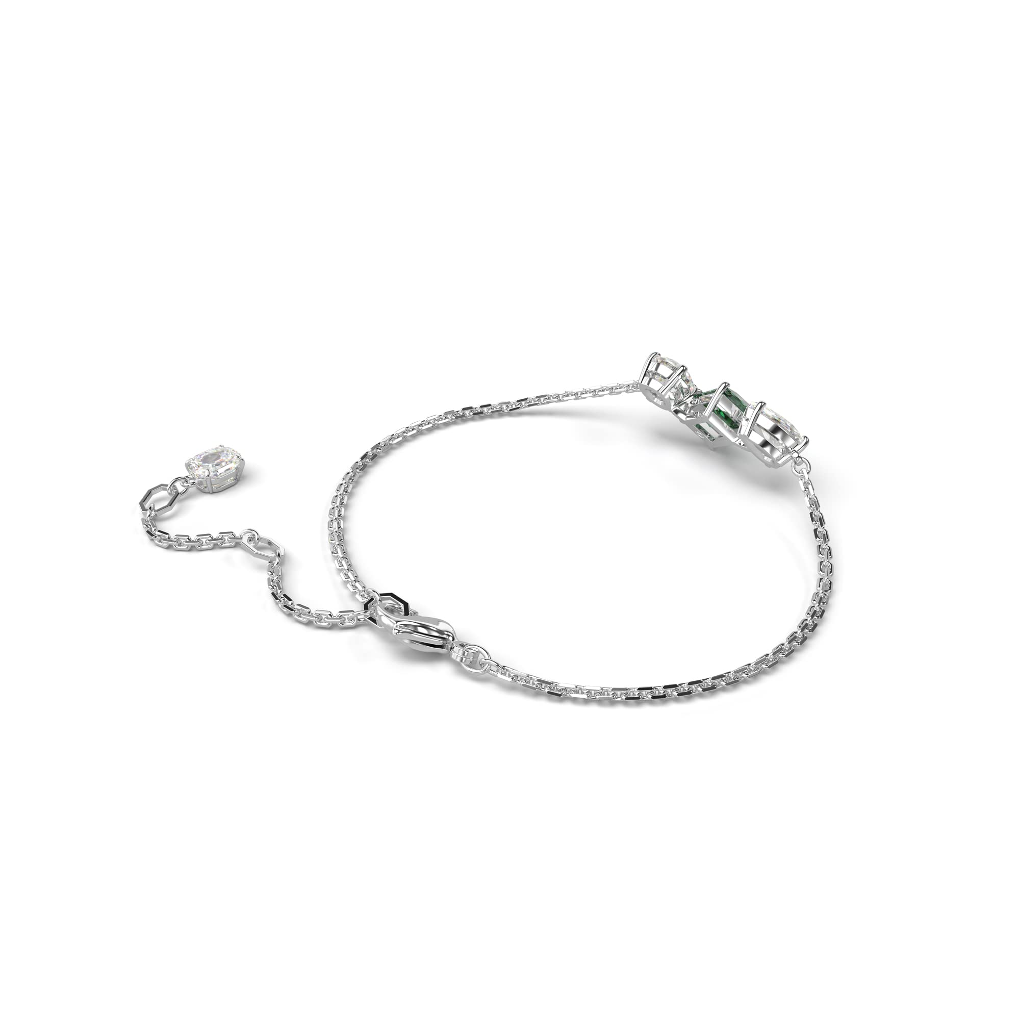 Foto 5 pulgar | Pulsera Swarovski Mesmera Con Piedras Verdes Y Transparentes Rodio - Venta Internacional.