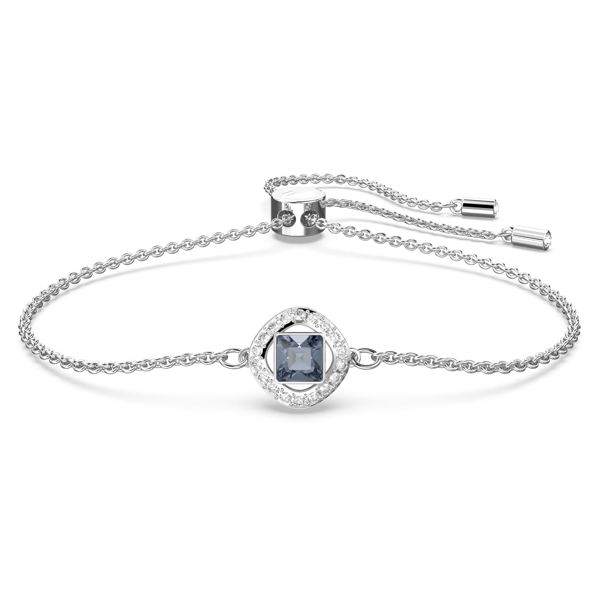 Pulsera Swarovski Una Angelic Cristal Rodio Azul Oscuro - Venta Internacional.