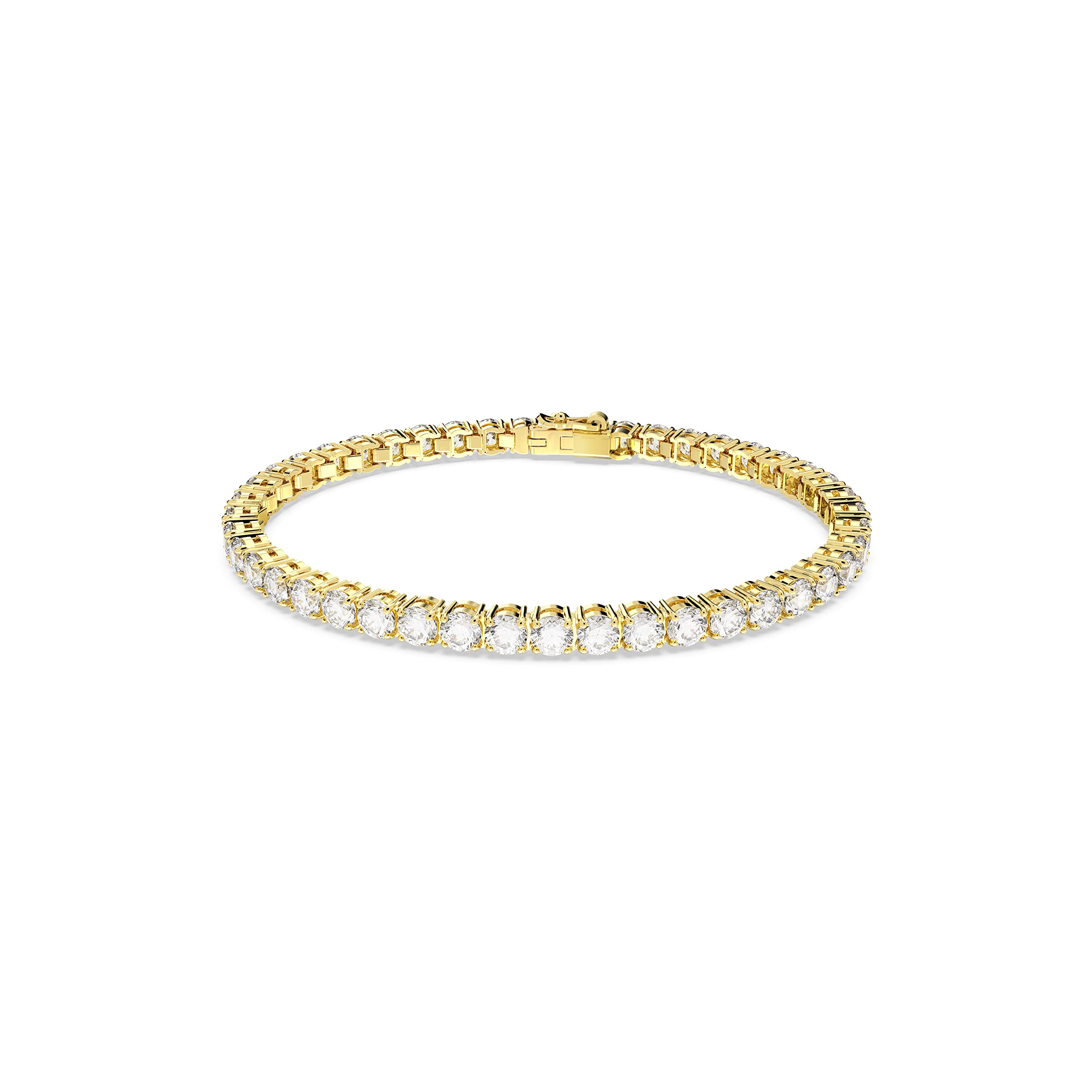 Foto 2 pulgar | Pulsera De Tenis Swarovski Matrix Con Piedras Transparentes En Tono Dorado - Venta Internacional.