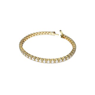 Foto 2 | Pulsera De Tenis Swarovski Matrix Con Piedras Transparentes En Tono Dorado - Venta Internacional.