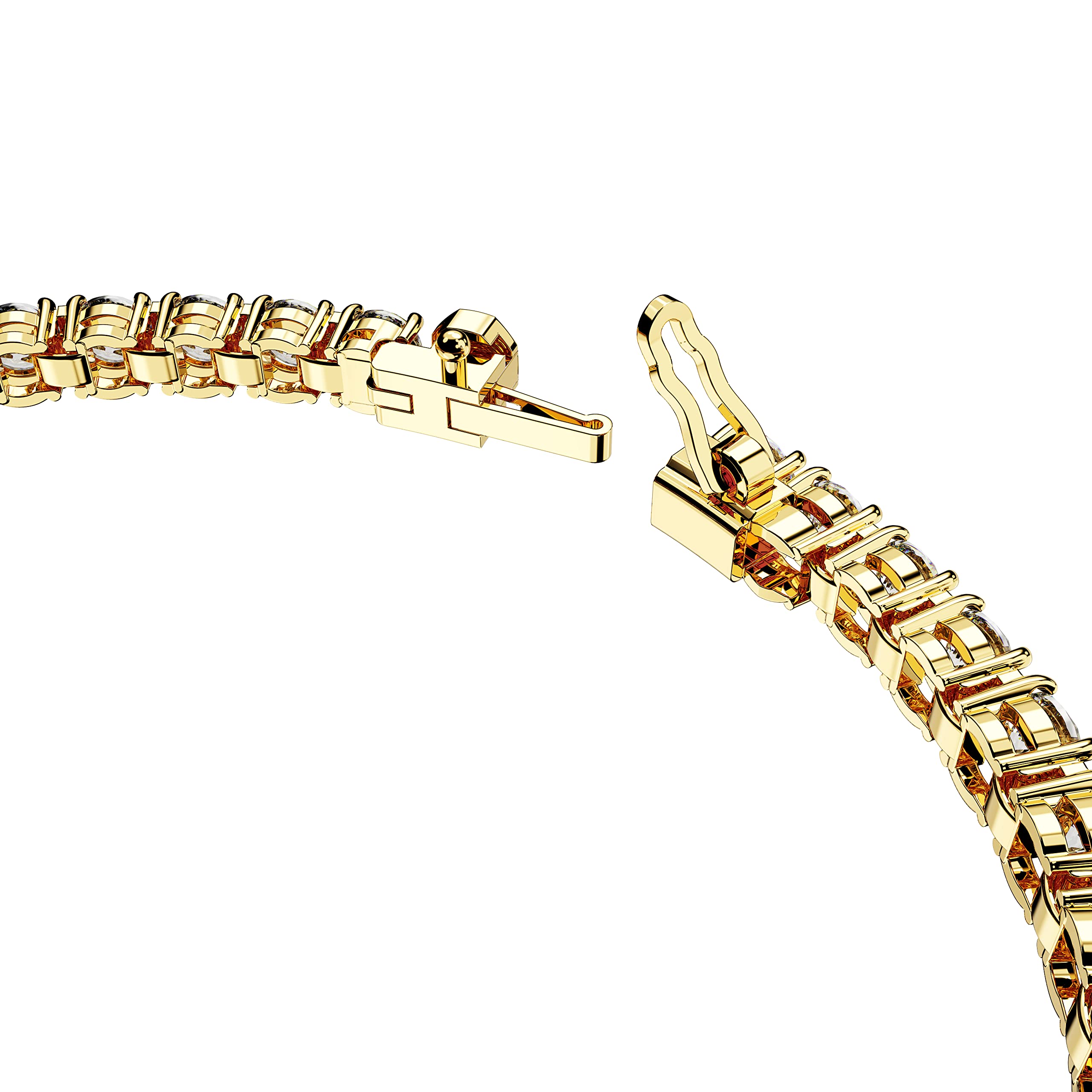 Foto 3 | Pulsera De Tenis Swarovski Matrix Con Piedras Transparentes En Tono Dorado - Venta Internacional.