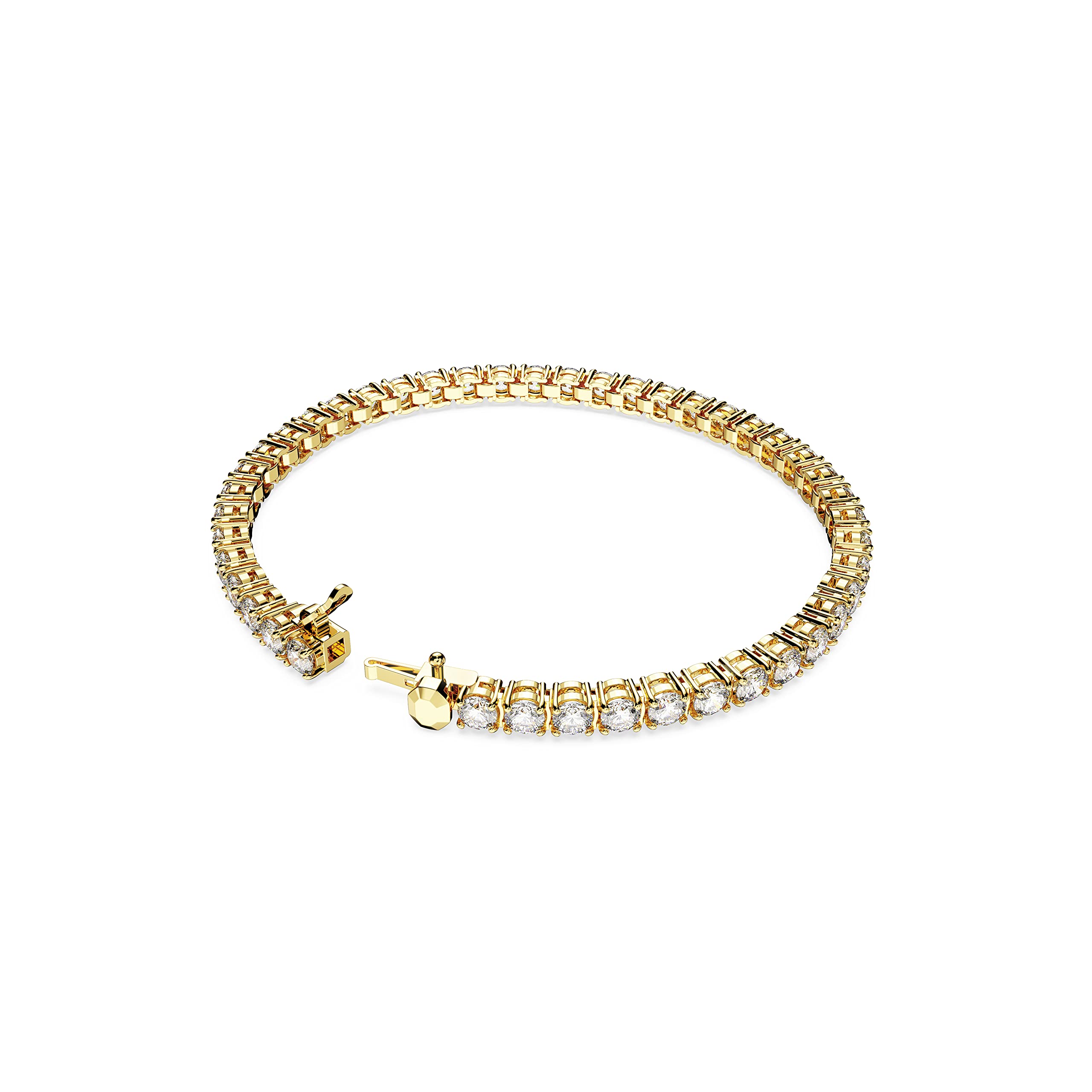 Foto 4 | Pulsera De Tenis Swarovski Matrix Con Piedras Transparentes En Tono Dorado - Venta Internacional.