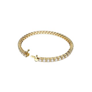 Foto 4 | Pulsera De Tenis Swarovski Matrix Con Piedras Transparentes En Tono Dorado - Venta Internacional.