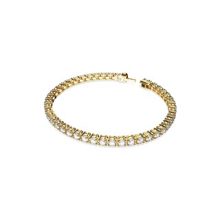 Foto 2 | Pulsera De Tenis Swarovski Matrix Con Piedras Transparentes En Tono Dorado - Venta Internacional.