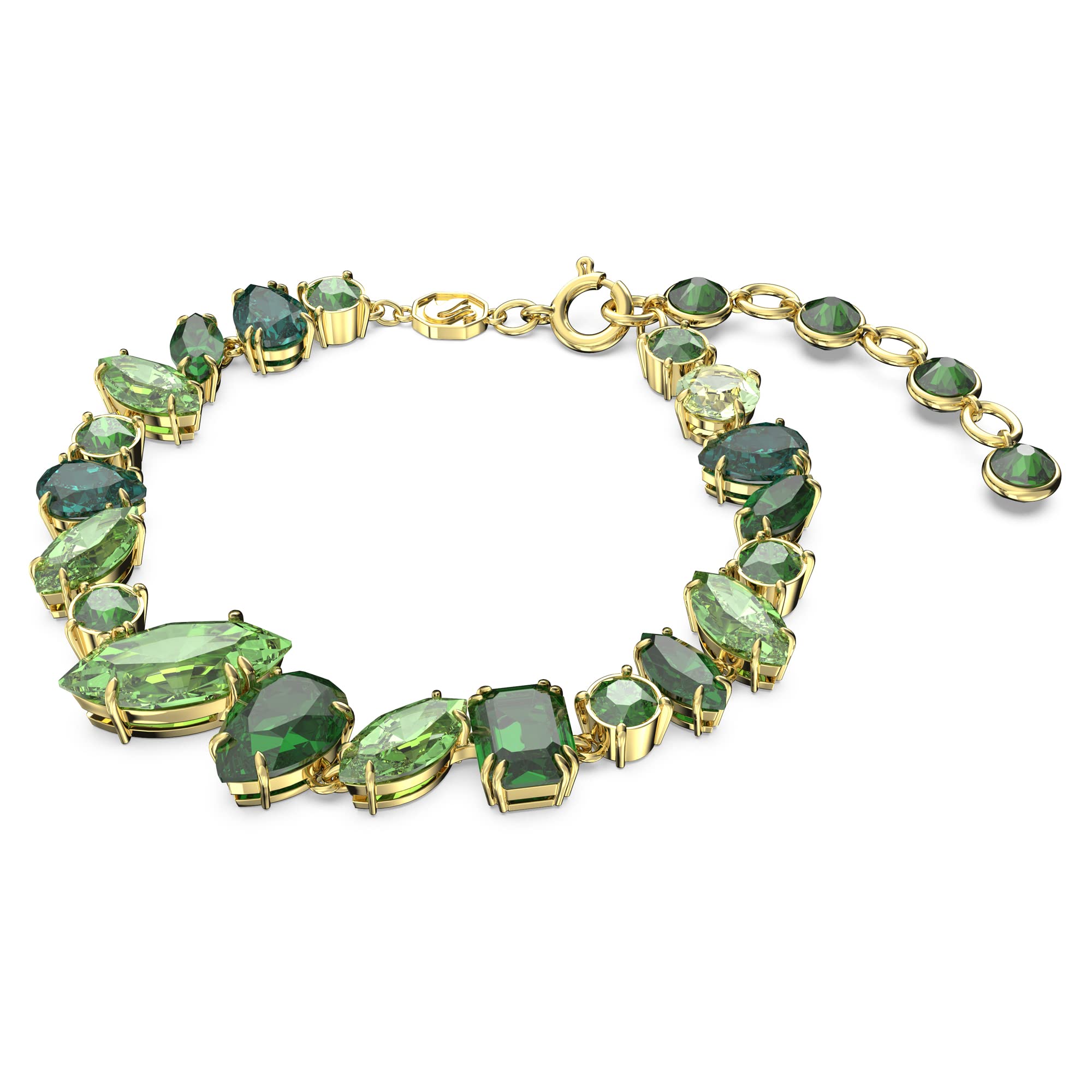 Foto 3 pulgar | Brazalete Swarovski Gema Con Cristales Verdes Suaves En Tono Dorado - Venta Internacional.