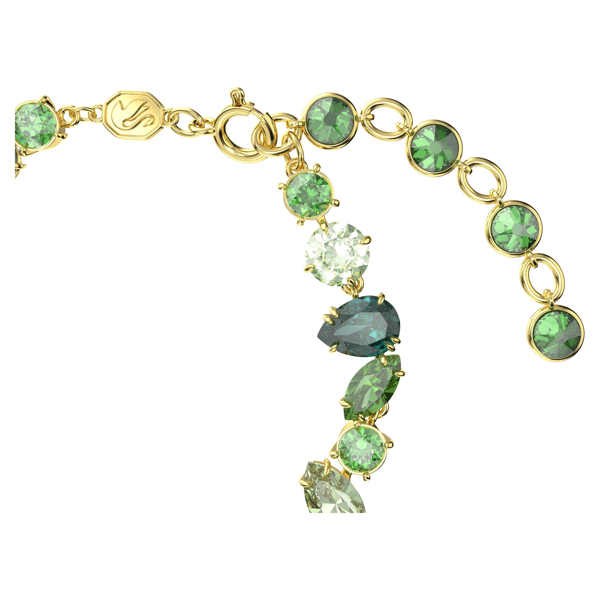Foto 4 pulgar | Brazalete Swarovski Gema Con Cristales Verdes Suaves En Tono Dorado - Venta Internacional.