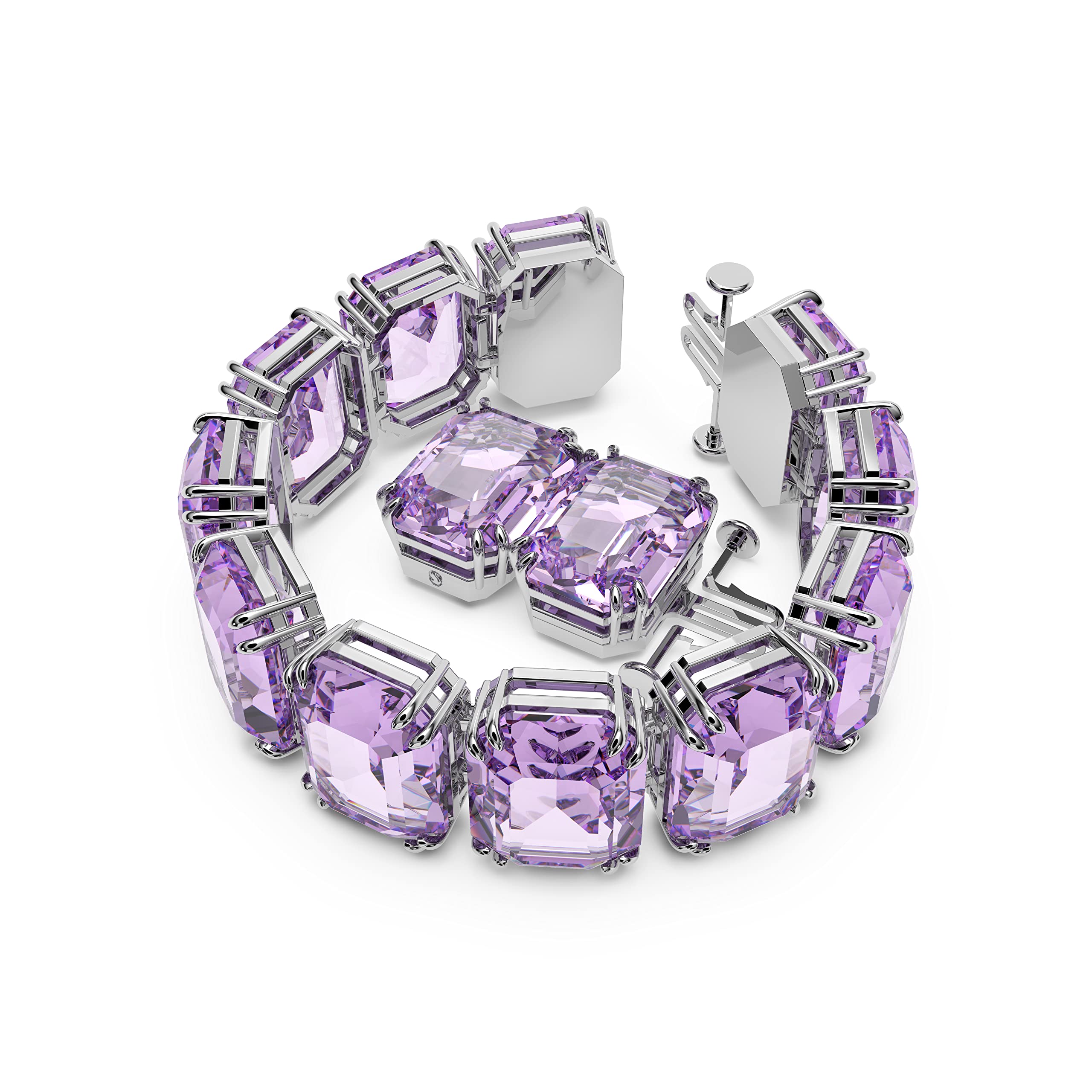 Foto 3 pulgar | Pulsera Swarovski Millenia De Talla Octagonal Chapada En Rodio Morado - Venta Internacional.
