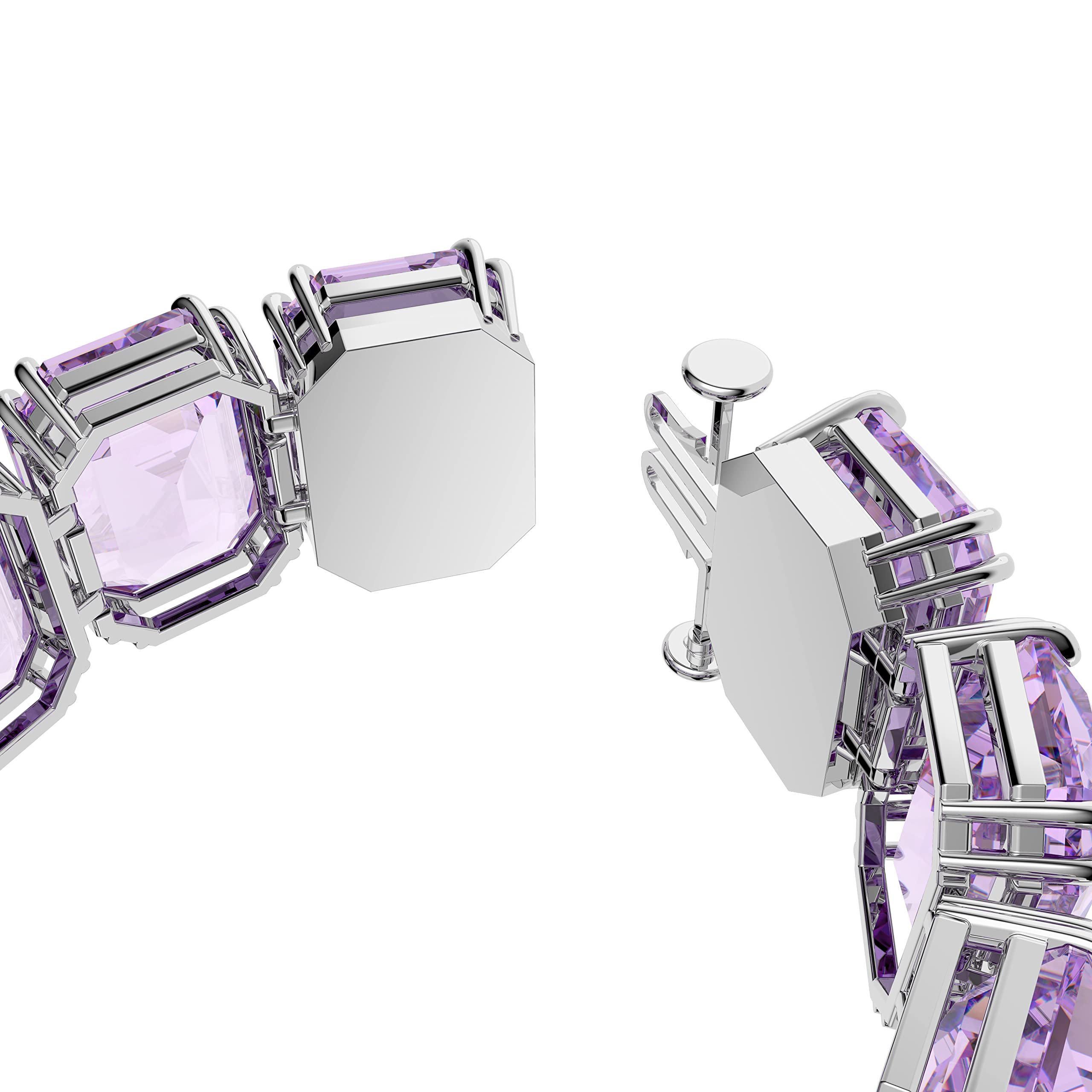 Foto 4 pulgar | Pulsera Swarovski Millenia De Talla Octagonal Chapada En Rodio Morado - Venta Internacional.