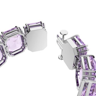 Foto 3 | Pulsera Swarovski Millenia De Talla Octagonal Chapada En Rodio Morado - Venta Internacional.