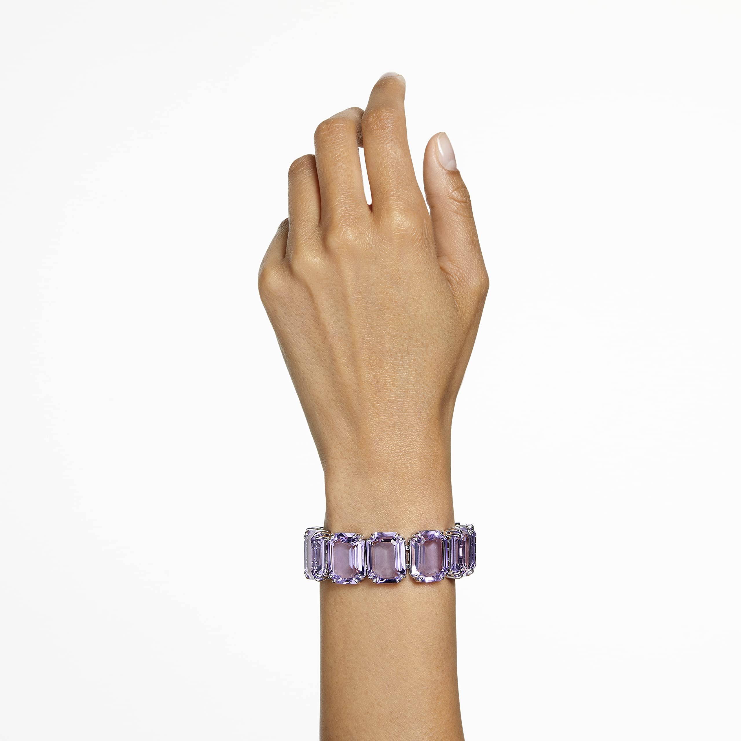 Foto 5 pulgar | Pulsera Swarovski Millenia De Talla Octagonal Chapada En Rodio Morado - Venta Internacional.