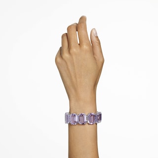Foto 4 | Pulsera Swarovski Millenia De Talla Octagonal Chapada En Rodio Morado - Venta Internacional.