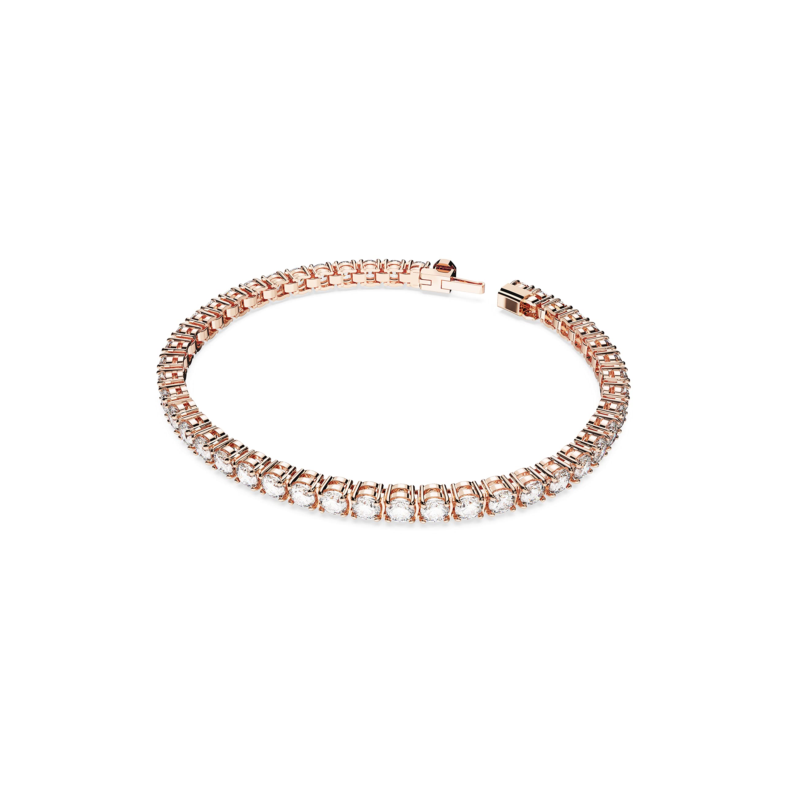 Foto 3 pulgar | Pulsera De Tenis Swarovski Matrix Con Piedras Transparentes En Oro Rosa M - Venta Internacional.