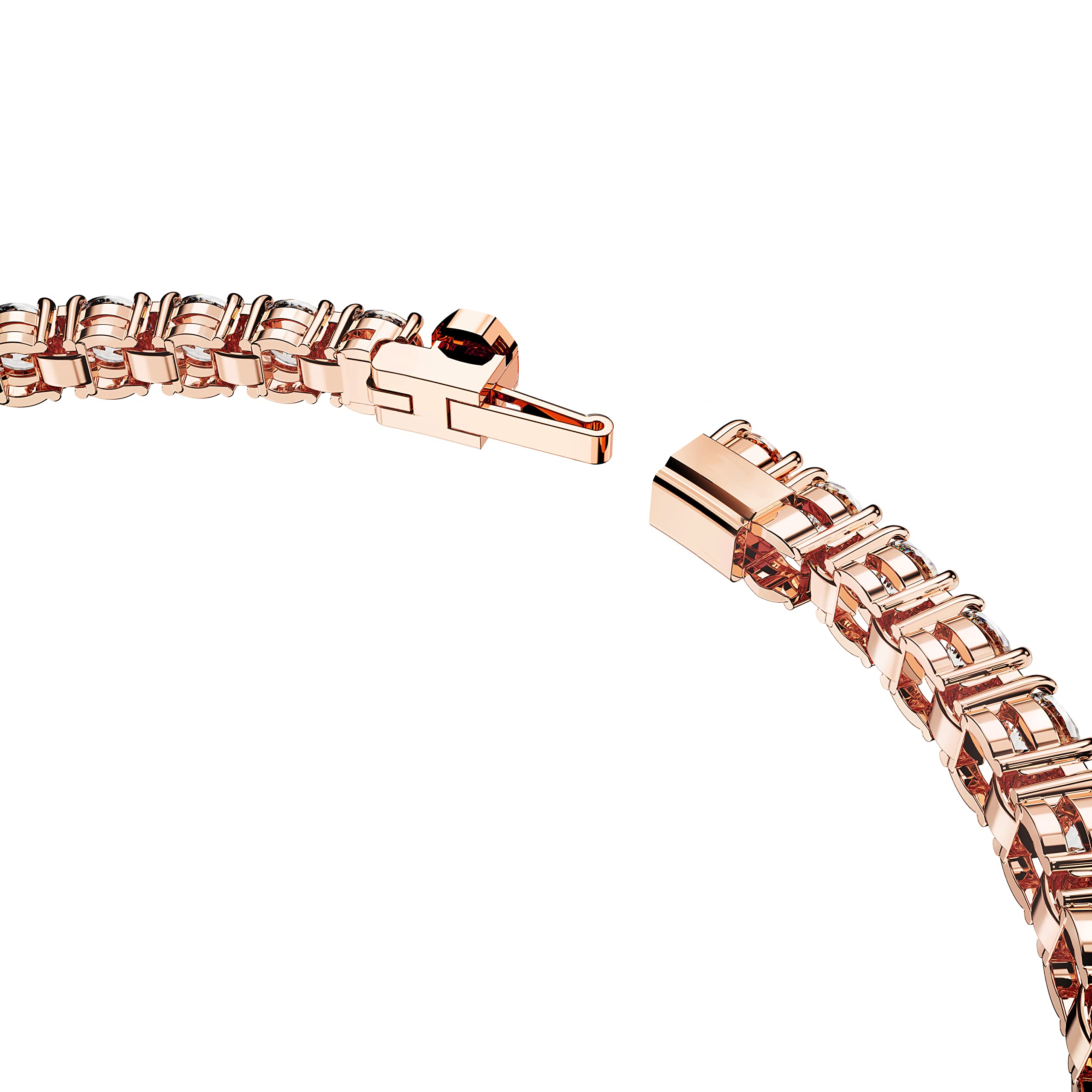 Foto 4 pulgar | Pulsera De Tenis Swarovski Matrix Con Piedras Transparentes En Oro Rosa M - Venta Internacional.