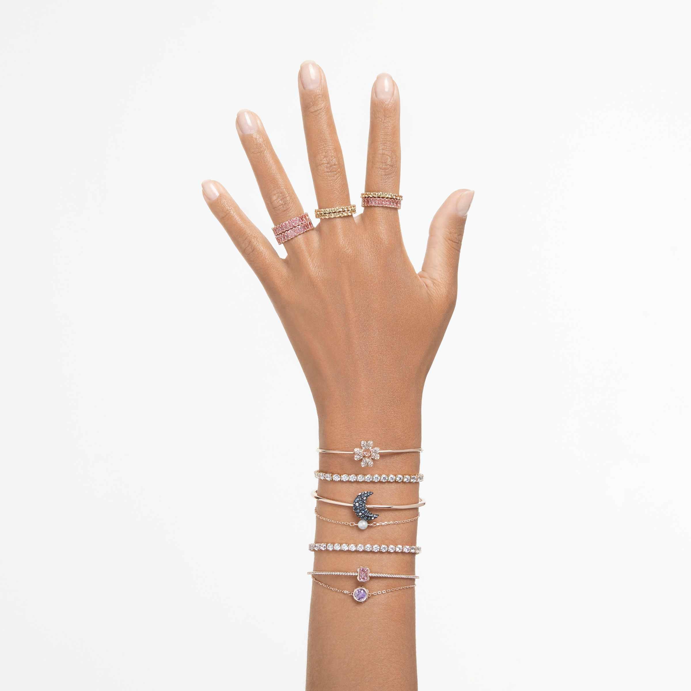 Foto 7 pulgar | Brazalete Swarovski Sublima Moon En Oro Rosa Multicolor - Venta Internacional.