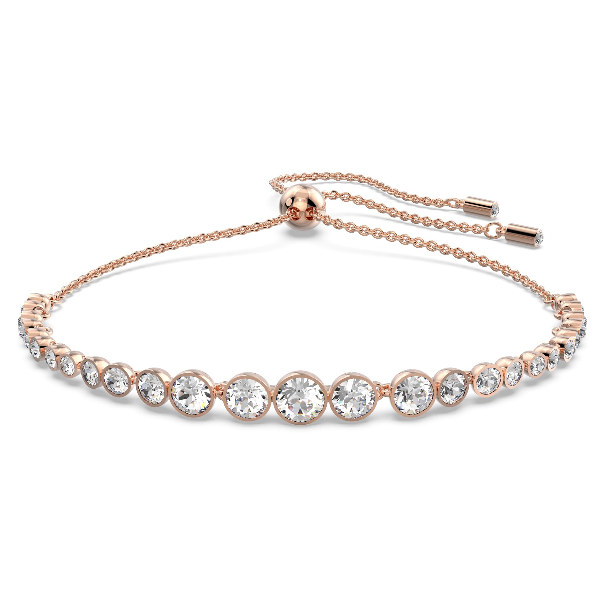 Pulsera Swarovski Emily Con Cristal Blanco Acabado En Rodio - Venta Internacional.