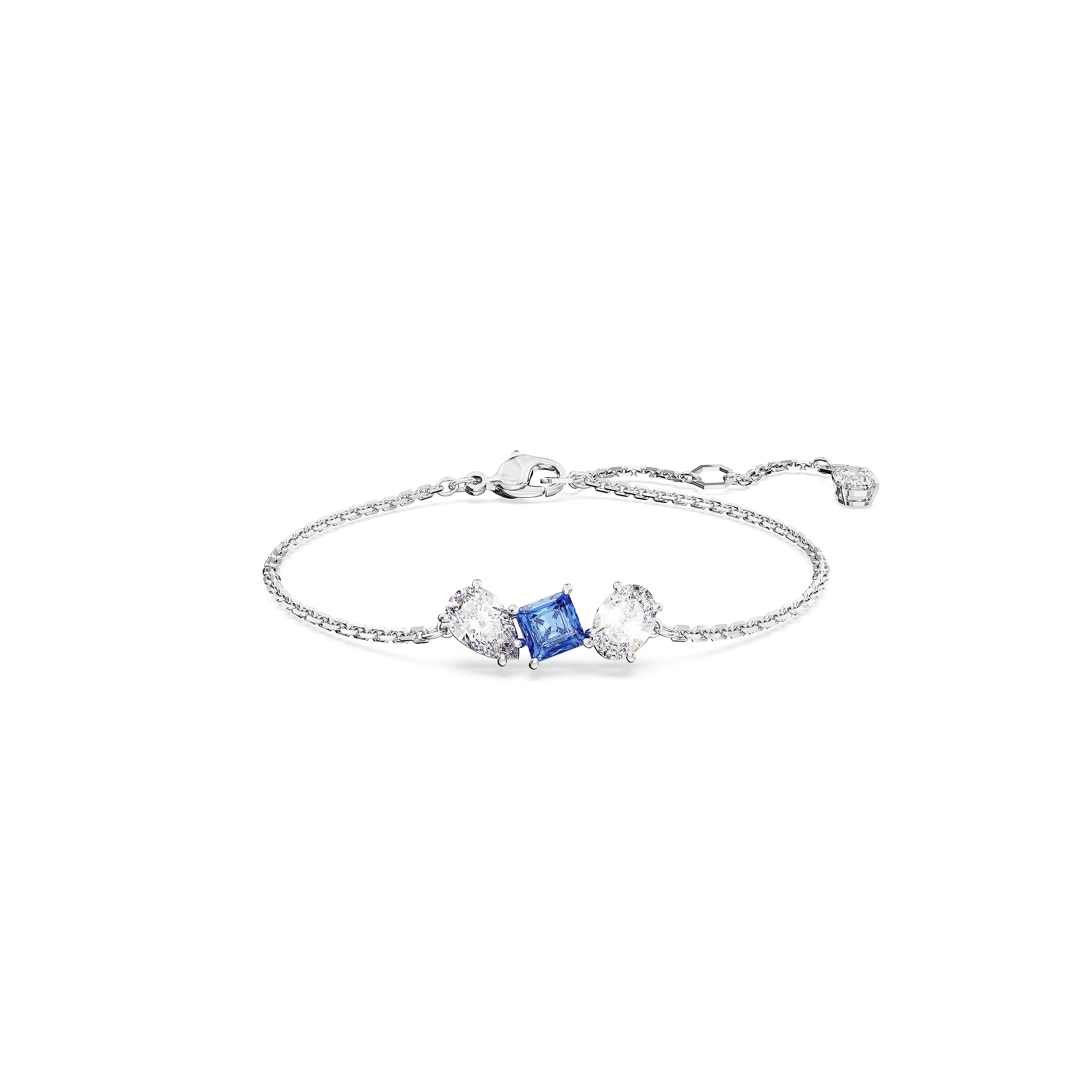 Pulsera Swarovski Mesmera Con Piedras Azules Y Transparentes Rodio - Venta Internacional.