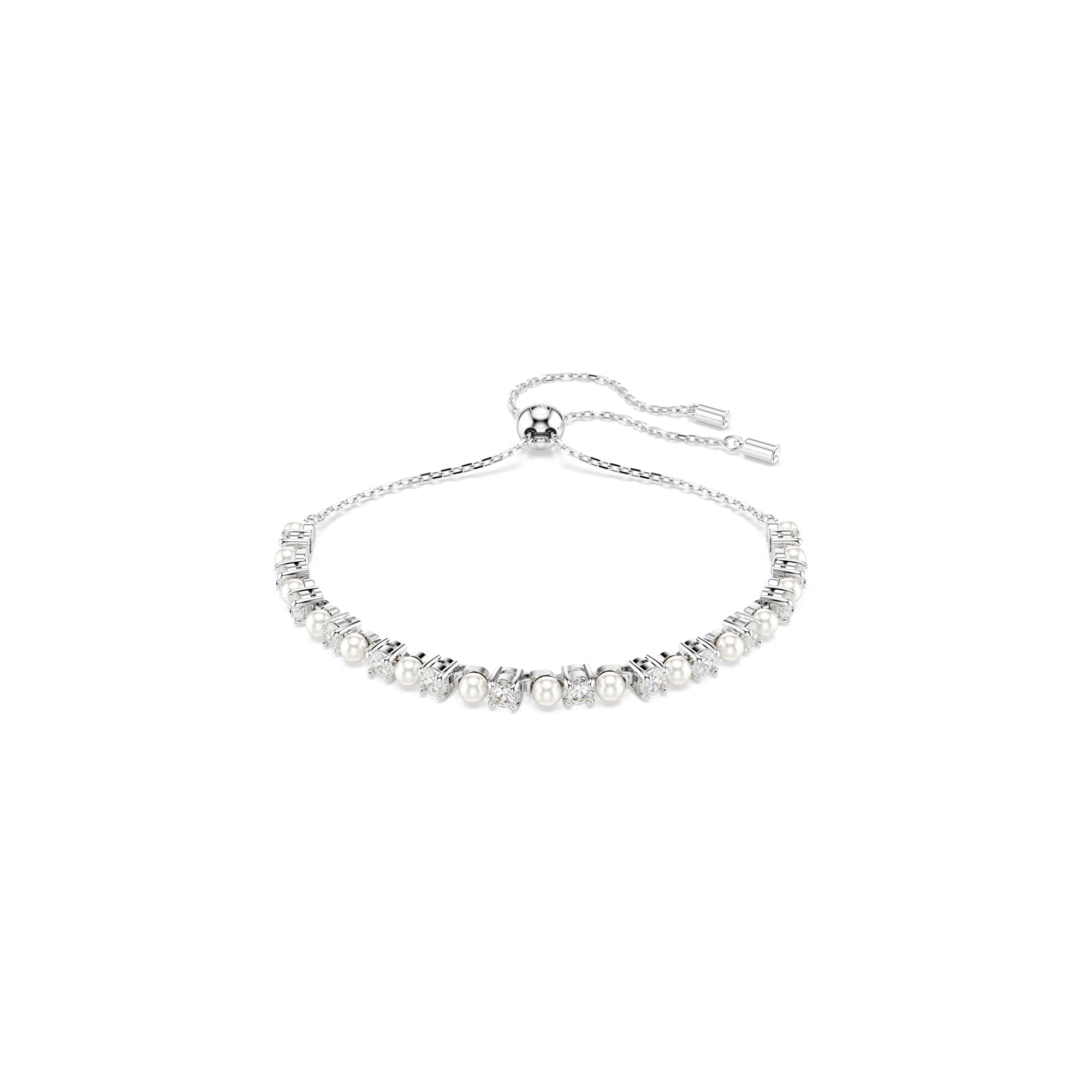 Pulsera Swarovski Matrix Crystal Pearl Con Acabado En Rodio - Venta Internacional.