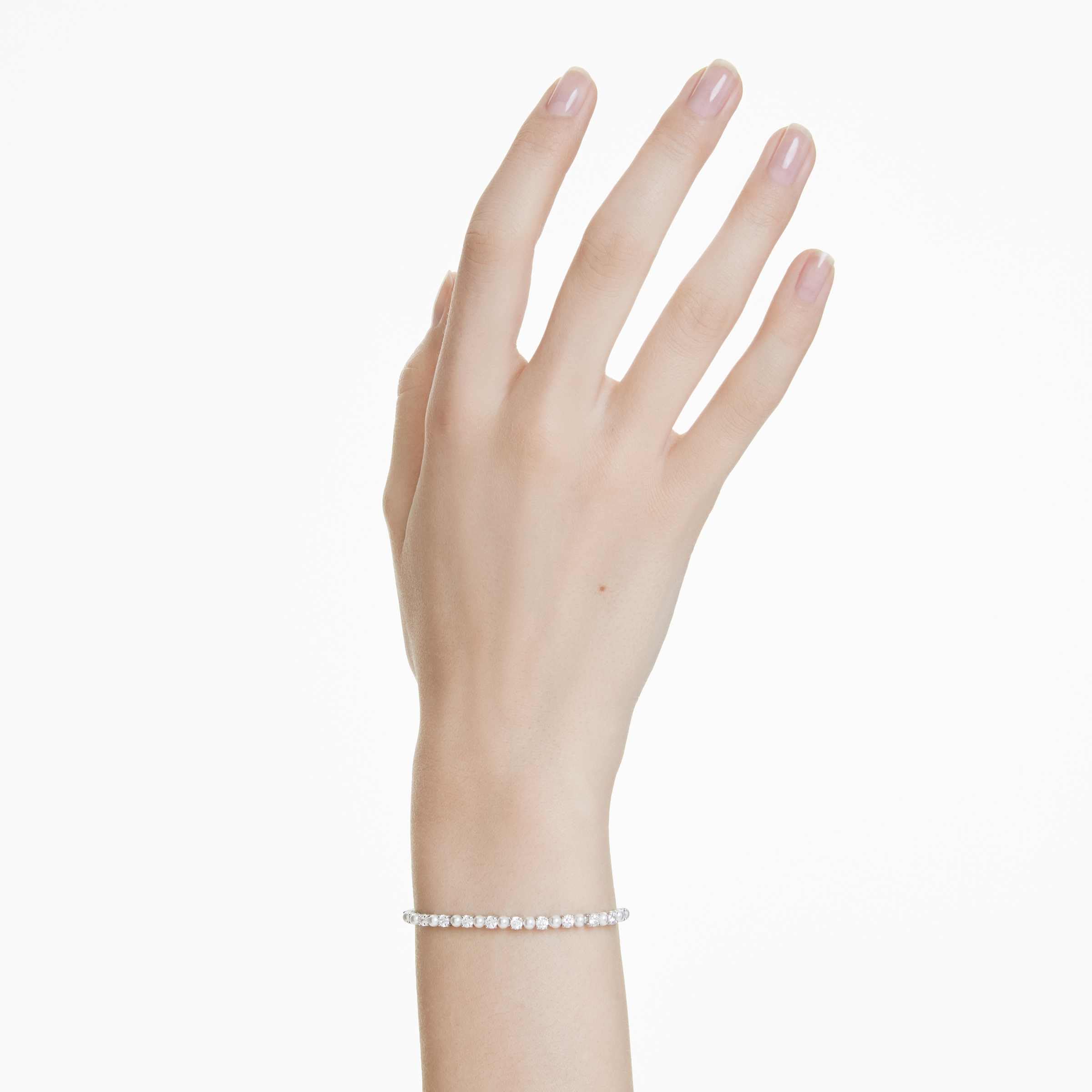 Foto 5 | Pulsera Swarovski Matrix Crystal Pearl Con Acabado En Rodio - Venta Internacional.
