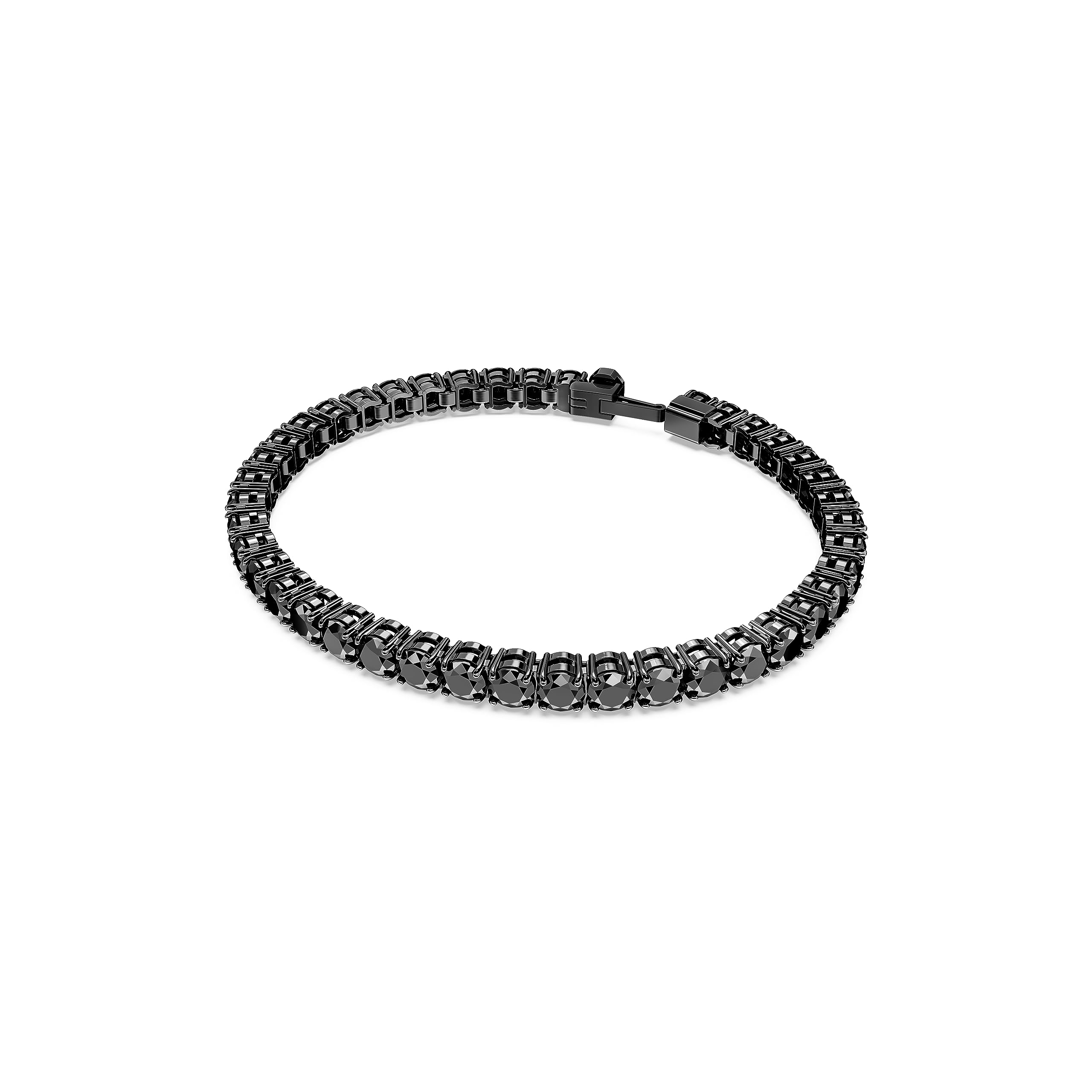 Foto 3 pulgar | Pulsera De Tenis Swarovski Matrix Con Piedras Negras De Talla Redonda - Venta Internacional.