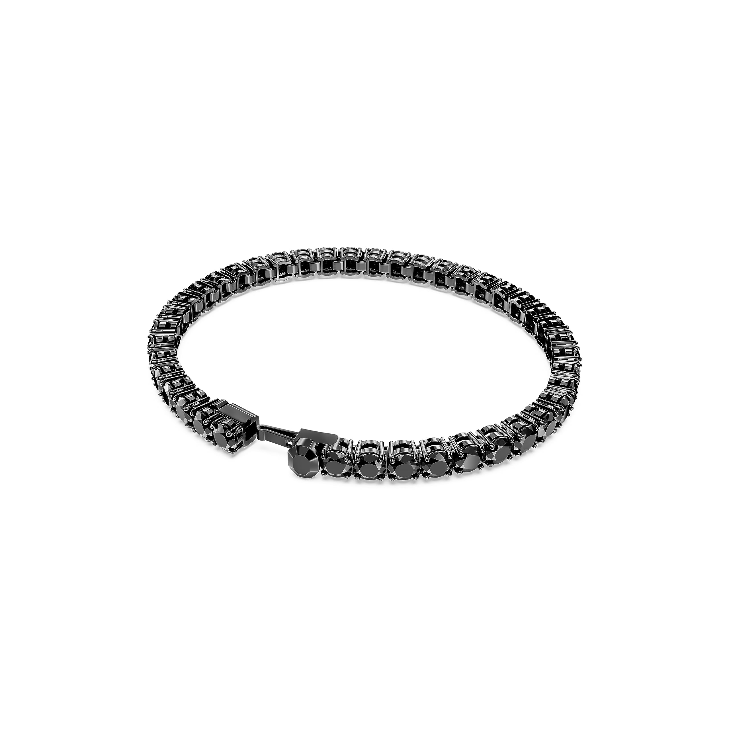 Foto 5 pulgar | Pulsera De Tenis Swarovski Matrix Con Piedras Negras De Talla Redonda - Venta Internacional.
