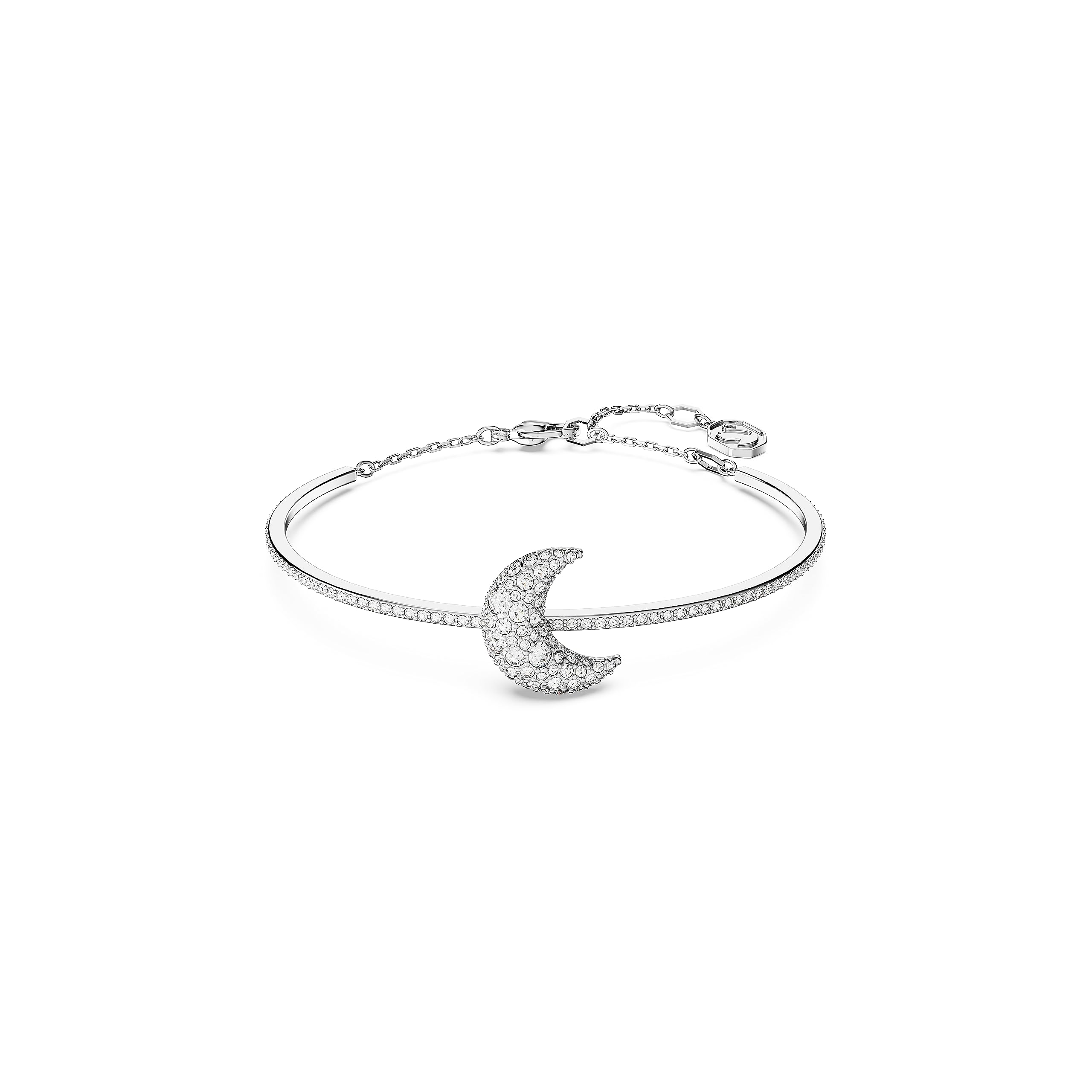 Brazalete Swarovski Sublima De Rodio Con Pavé De Piedras Transparentes - Venta Internacional.
