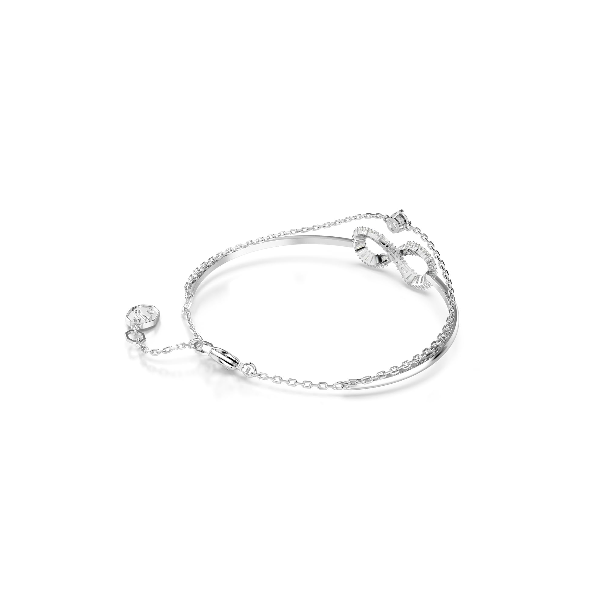 Foto 5 pulgar | Brazalete Swarovski Hyperbola Infinity Con Cristales Transparentes - Venta Internacional.