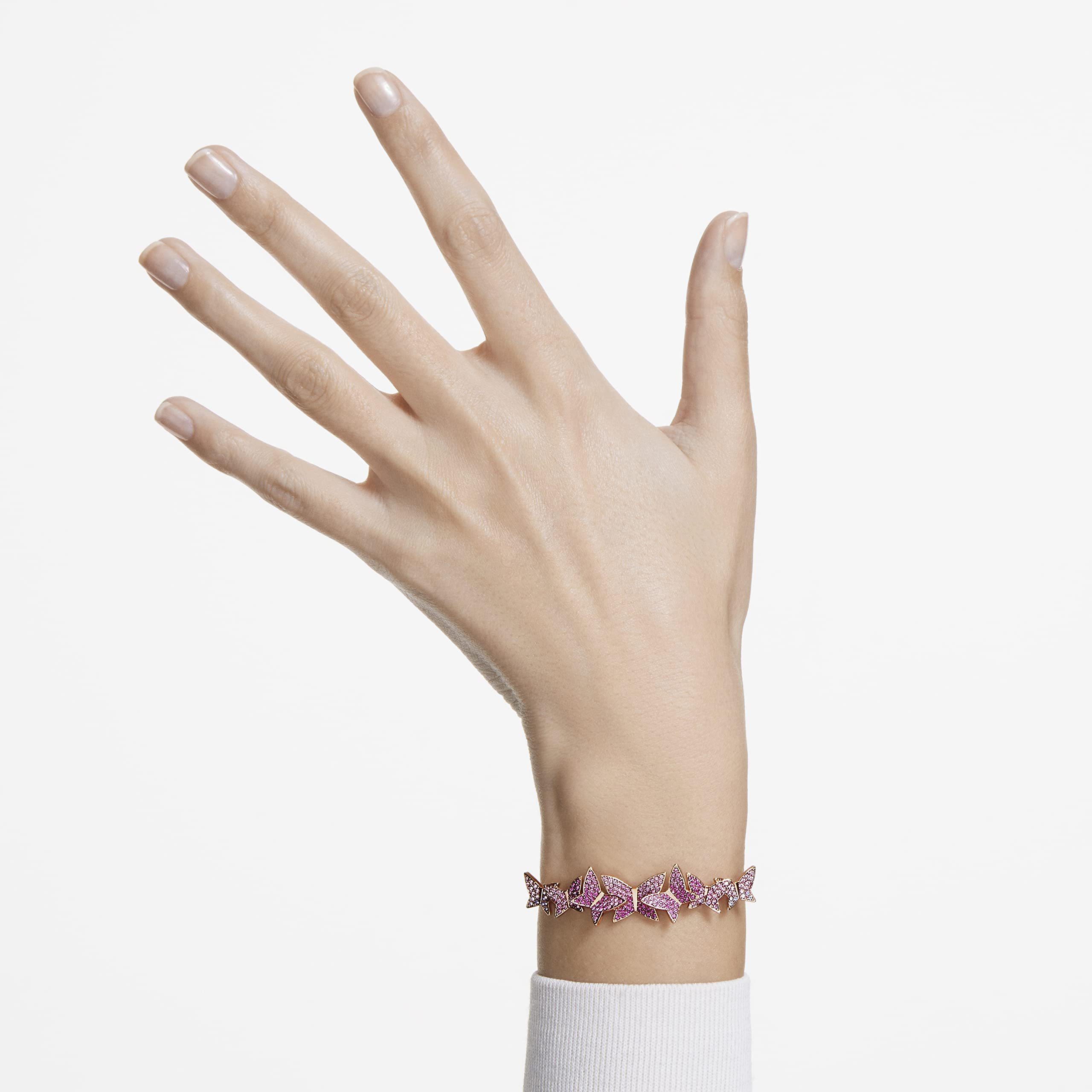 Foto 6 pulgar | Pulsera Swarovski Lilia Con Pavé De Cristal Rosa Y Mariposa - Venta Internacional.