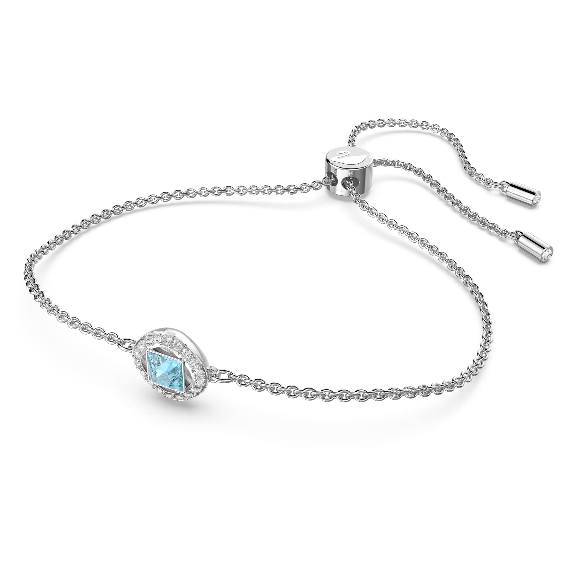 Foto 3 pulgar | Pulsera Swarovski Una Angelic Con Cristales Transparentes Y Aguamarina - Venta Internacional.