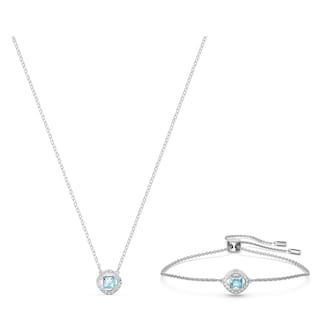 Foto 4 | Pulsera Swarovski Una Angelic Con Cristales Transparentes Y Aguamarina - Venta Internacional.