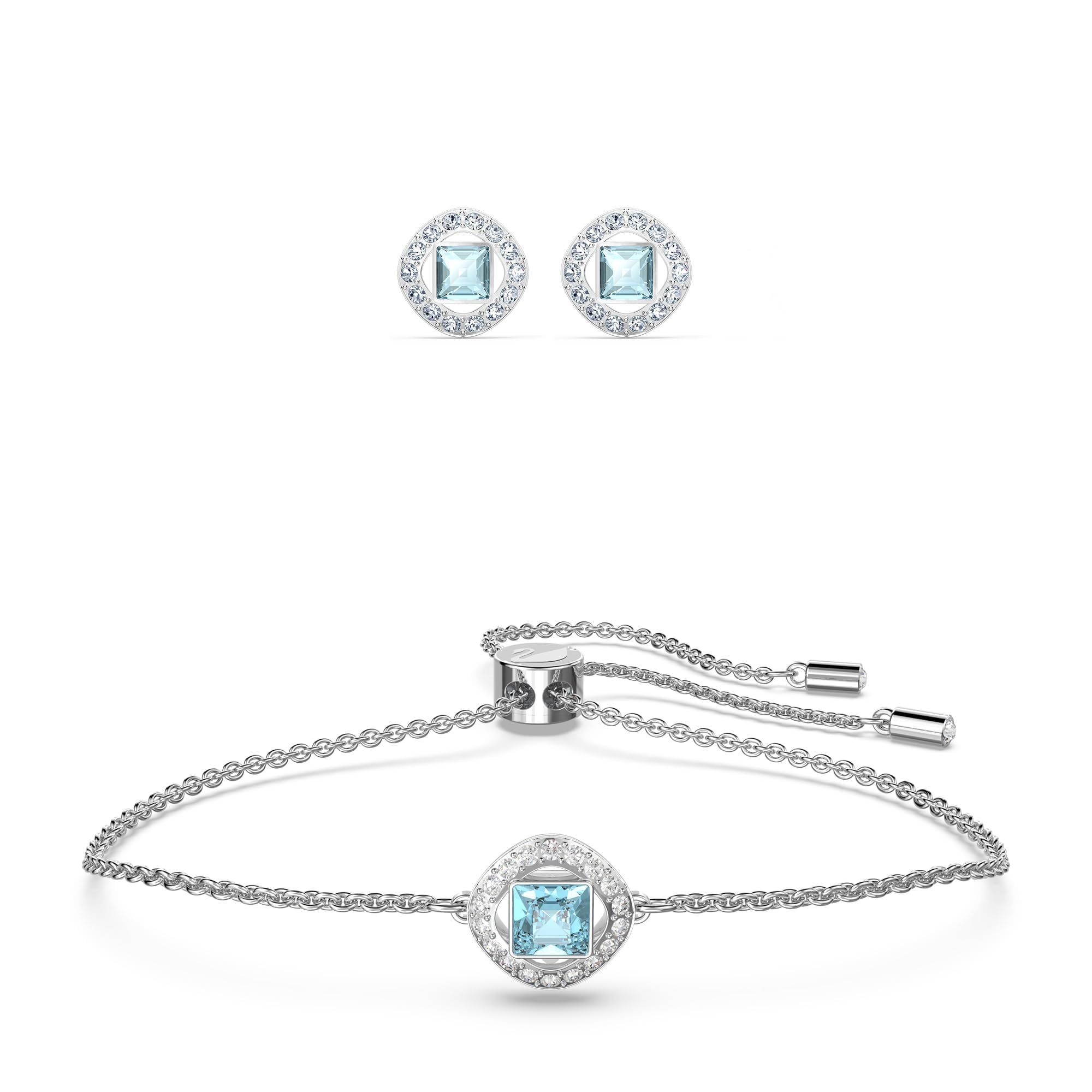 Foto 5 | Pulsera Swarovski Una Angelic Con Cristales Transparentes Y Aguamarina - Venta Internacional.