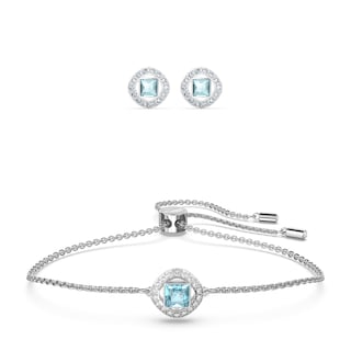 Foto 5 | Pulsera Swarovski Una Angelic Con Cristales Transparentes Y Aguamarina - Venta Internacional.