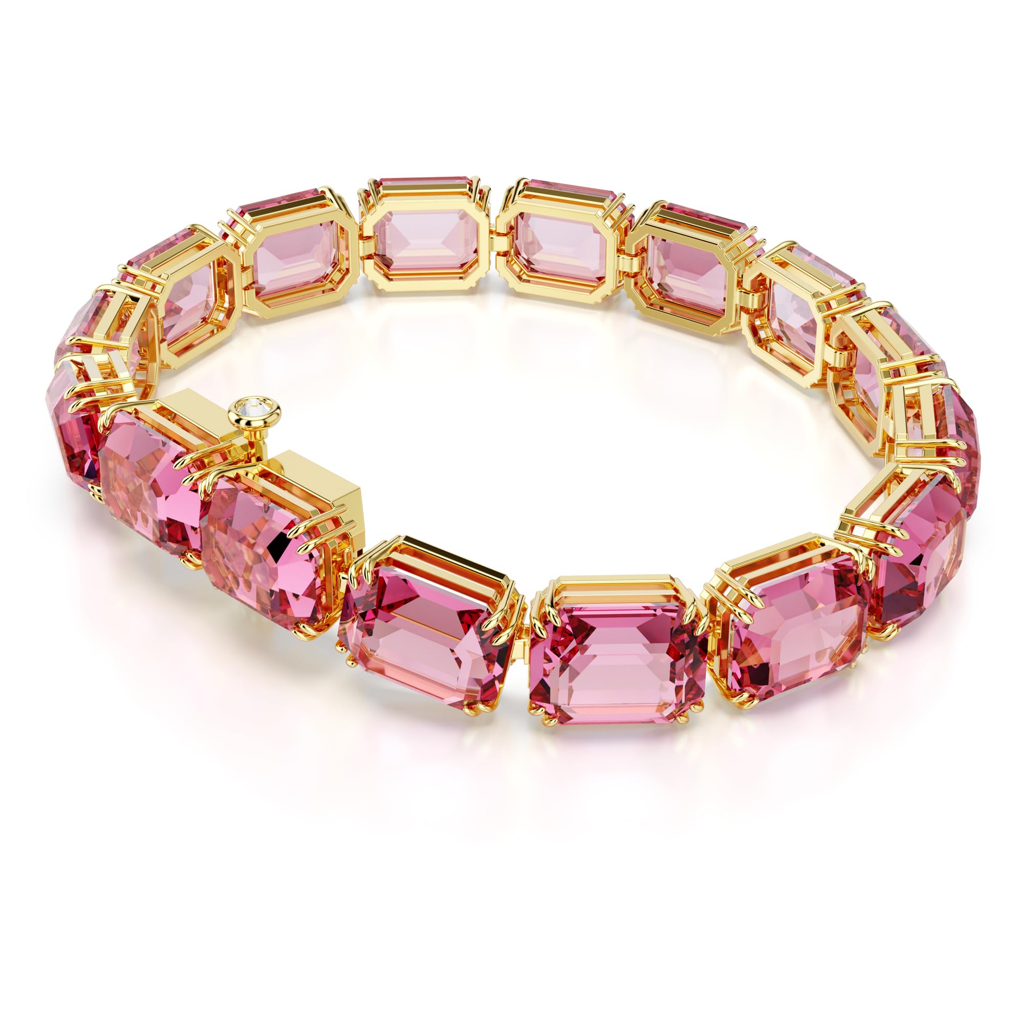 Foto 5 pulgar | Pulsera Swarovski Millenia Con Cristales De Talla Octagonal Rosa - Venta Internacional.
