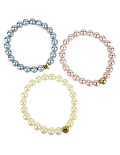 Foto 2 | Set De Pulseras De Perlas De Cristal Austriaco Y Chapa De Oro De 18k Marca Zvezda