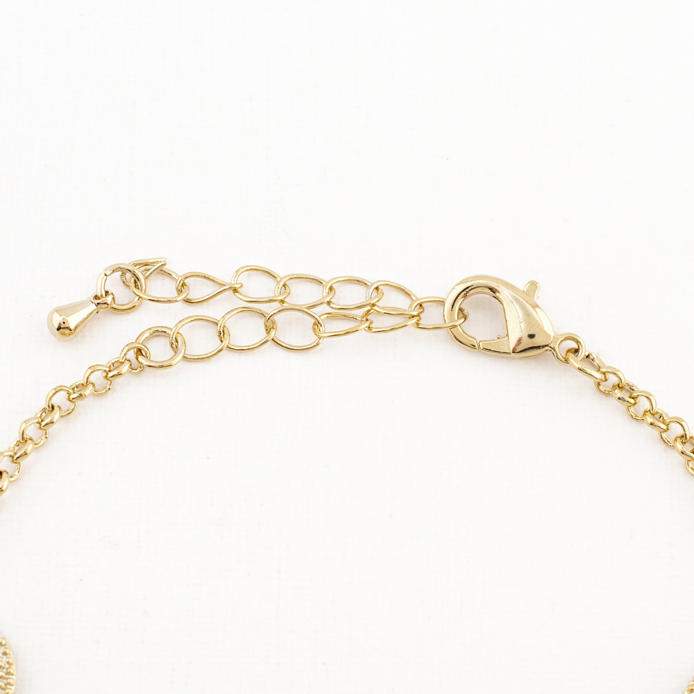 Foto 4 pulgar | Pulsera Linea Circular En Tono Celeste The Golden Store Chapa De Oro 18k