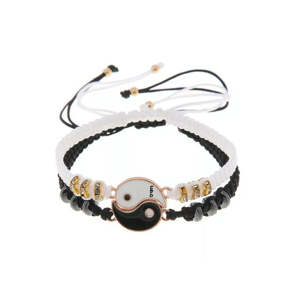 Foto 3 pulgar | Juego De Pulseras Con Collar, Pulseras Ajustables Lab.g Yin Yang Dia-17 Cm Lar-50 Cm Dorado