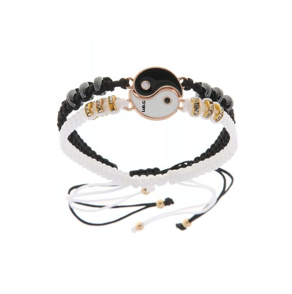 Foto 4 pulgar | Juego De Pulseras Con Collar, Pulseras Ajustables Lab.g Yin Yang Dia-17 Cm Lar-50 Cm Dorado