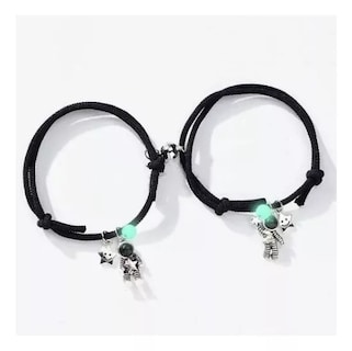 Foto 1 | Set 2 Pulseras Para Parejas Xtellar De Astronauta Brilla En La Oscuridad Color Negro