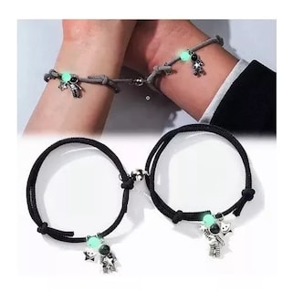 Foto 2 | Set 2 Pulseras Para Parejas Xtellar De Astronauta Brilla En La Oscuridad Color Negro