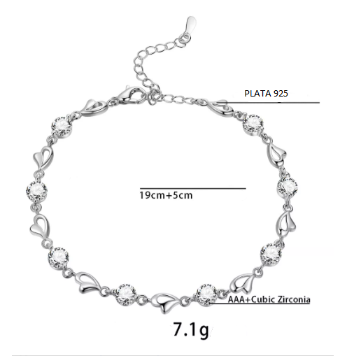 Foto 5 pulgar | Pulsera Xtellar De Plata 925 Con Zirconia Cúbica Para Mujer Color Plata