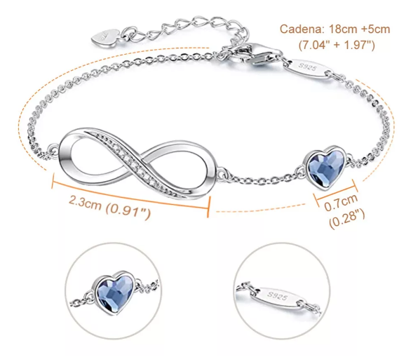 Foto 3 pulgar | Pulsera Xtellar De Corazón Entrelazado Para Dama Color Plata