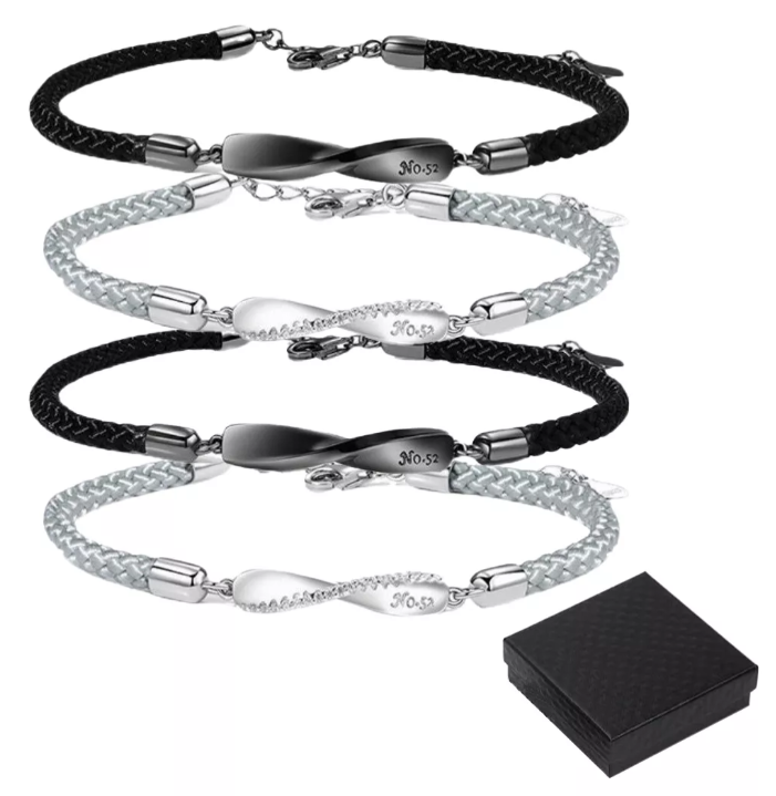 Foto 2 pulgar | Pulsera De Pareja Infinity Set 4 Pzs