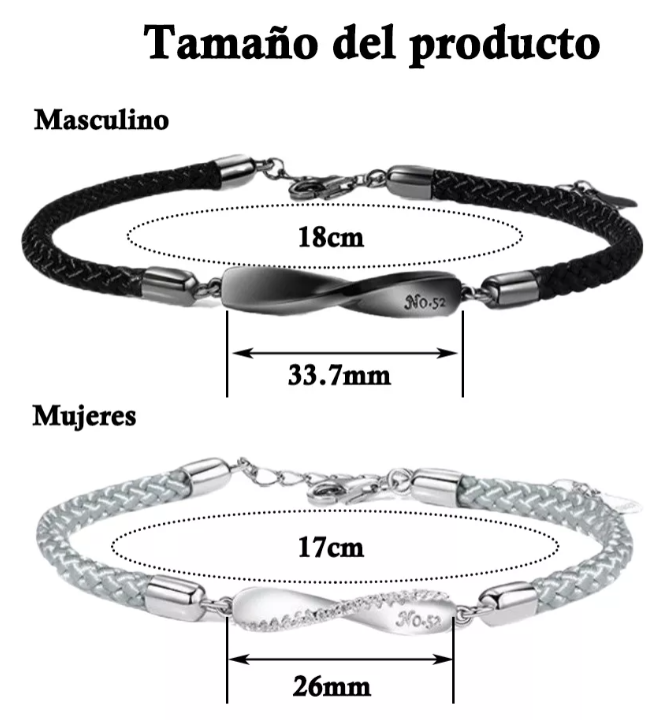 Foto 6 pulgar | Pulsera De Pareja Infinity Set 4 Pzs